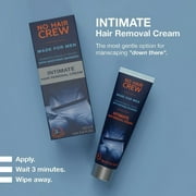 No Hair Crew Intimate/Private At Home Hair Removal Cream for Men - Painless, Flawless, Soothing Depilatory for Unwanted Coarse Male Body Hair, 100ml