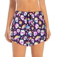 thumbnail image 4 of Lsque Skull colorful mushroom rainbow Printed Women's Running Shorts with Liner Pockets,Elastic Quick Dry Workout Athletic Gym Yoga Shorts,Womens High Waist Shorts-Large, 4 of 9