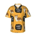 thumbnail image 1 of Fotbe Corgi Camisa Hawaiana para Hombre Unisex – Camisa Casual de Verano con Botones de Manga Corta de Algodón y Lino,Small, 1 of 7