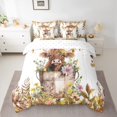 thumbnail image 2 of Manfei Cute Highland Cow Twin Bedding Sets 7pcs, Brown Flower Floral Bedding Comforter Set, Farm Animal Sheet Sets, Luxury Bedroom Decor, 2 of 8
