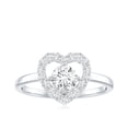 thumbnail image 4 of Rosec Jewels Heart Shaped Lab Diamond Engagement Ring for Women (EF-VS Quality Certified), 10K White Gold, US 6.00, 4 of 8