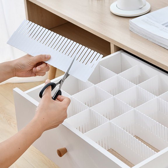 5X Storage Dividers 5Pcs Adjustable Storage Dividers, Diy Plastic Closet Separator, Tidy Organizer Container for Underwears,Socks, Office Supply Separator Home Textile Storage