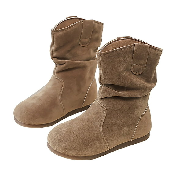 Zshosam Baby Girl Shoes Toddler Cowboy Boots Cowgirl Boots for Girls Square Toe Boys Western Fashion Riding Shoes for Toddler/Little Kid/Big Kid Size 10,(Khaki Toddler 10)