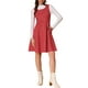 thumbnail image 1 of Vestido Pinafore Chic INSPIRE para Mujeres, Vestido Casual Vintage Sin Mangas de Ante Sintético, Talla S, Rojo, 1 of 6