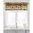 thumbnail image 2 of Paw Footprint Linen Curtain Valance for Bedroom/Bathroom/Kitchen/Office/Living/Dining Room Window,Rustic Yellow Country Paw Paint Pocket Topper Drapes Decorative Cafe Drapery Panel 54"x18", 2 of 6
