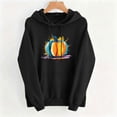 thumbnail image 4 of ABSUYY Womens Black Pumpkin Graphic Fall Hoodie Long Sleeve Casual Pullover Sweatshirt,Size XL, 4 of 5