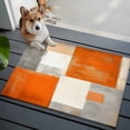 thumbnail image 4 of Rectangle Area Rug 2x3ft, Gray Orange Color Block Non-Slip Non-Shedding Floor Mat, Watercolor Oil Painting Art Washable Sturdy Carpet for Living Room Bedroom Home Decor, 4 of 9