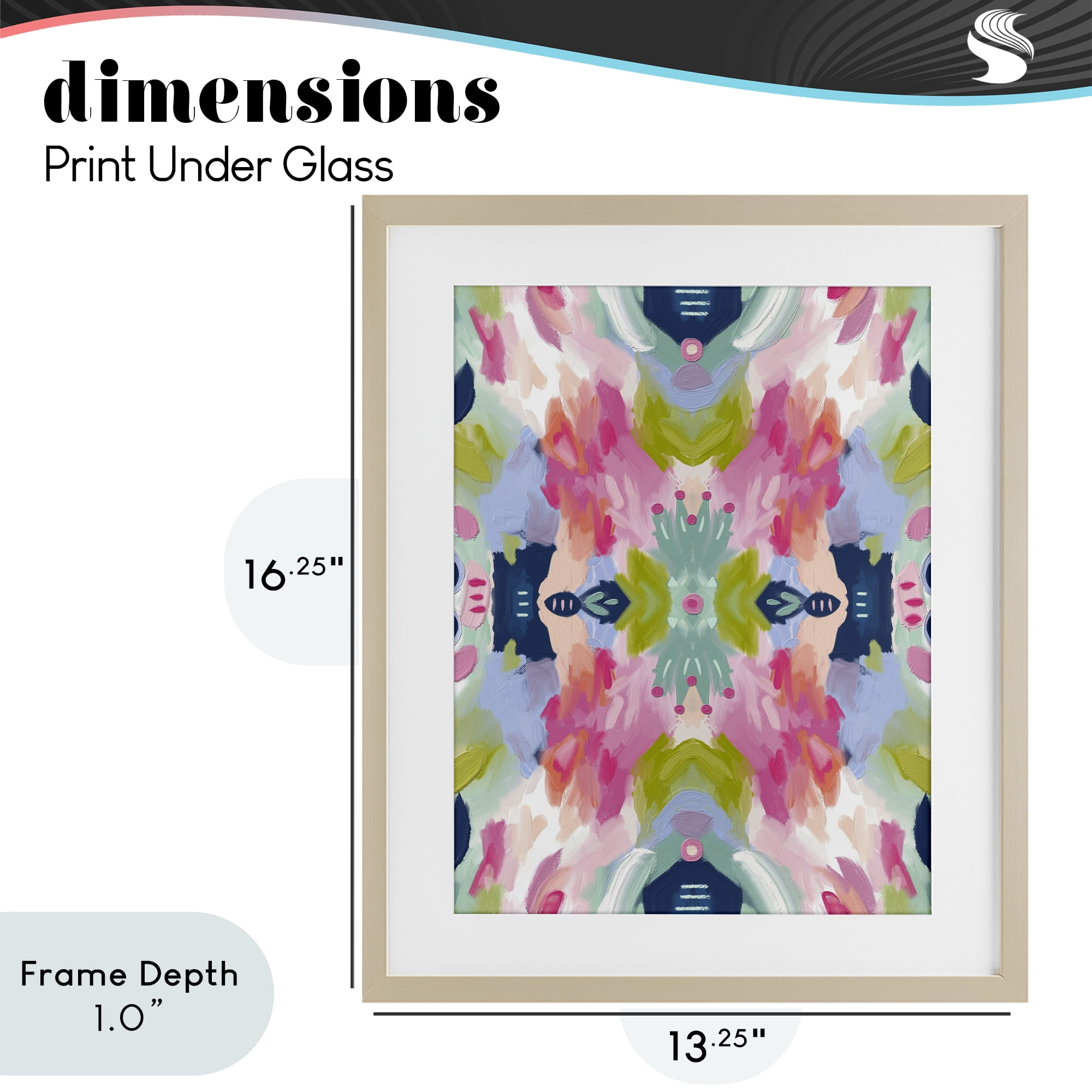 Stupell Industries Kaleidoscopic Floral Mandala Birch Framed Print Under Glass, design by Lisa Nohren
