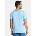 thumbnail image 3 of Disney Men's Stitch Blue Ringer Tee with Short Sleeves, Sizes S-2XL, 3 of 5
