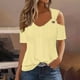 thumbnail image 2 of Top marrón,Blusa informal de color liso para mujer, cuello redondo, manga 3/4, tejido de imitación de rejilla, para uso diario y en casa, sopatenor, 2 of 7