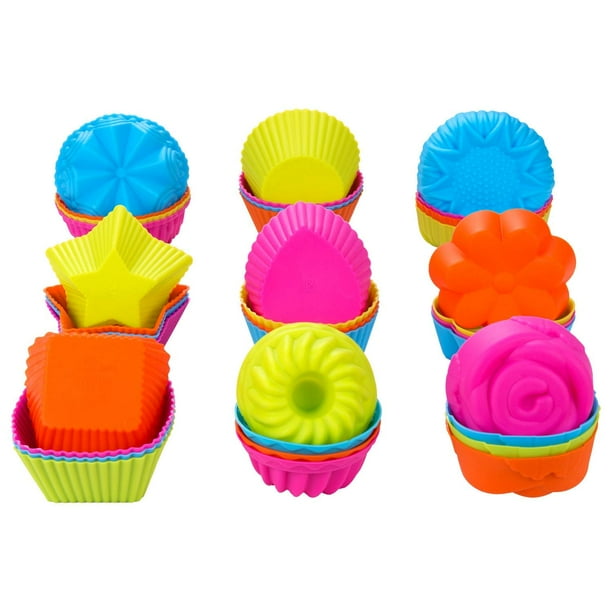 Silicone Muffin Cups, Food Grade Cupcake Baking Mold, 36Pack Cake Cup