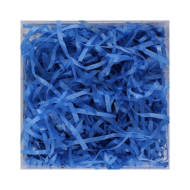 ziyahi 1 Pack Lafite Paper Raffia Filler Colorful Shredded Box Packaging Decoration Practical Wedding Party Easter New Year Royal blue
