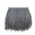 thumbnail image 1 of 4"-6" (15cm) Real Feather Fringe 1 Yard/1M Dyed sewing Craft gray, 1 of 4