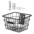 thumbnail image 2 of Cesta de almacenamiento para bicicletas, alambre de Metal sin cubierta, marco reforzado, contenedor de carga negro duradero, 2 of 9