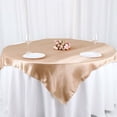 thumbnail image 3 of Efavormart 60" SATIN Square Tablecloth Overlay For Wedding Catering Party Table Top Decorations Nude, 3 of 11