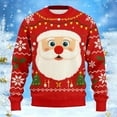 thumbnail image 2 of Telankuip Christmas Sweatshirts for Men 2025 Funny Santa Claus 3D Printed Sweatshirt Crewneck Hoodless Xmas Holiday Long Sleeve Pullover Tops for Winter Red2 XL, 2 of 3