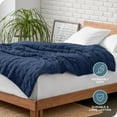 thumbnail image 6 of Bare Home 25 lbs Weighted Blanket for Adults - 80" x 87" - 210tc Twill Cotton, Dark Blue, 6 of 10