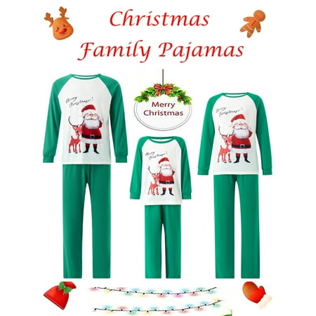 

Christmas Family Matching Pajamas Sets Pullover Tops Casual Pants Xmas Pjs for Couples Adults Kids 2Pcs Home Loungewear Set
