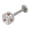 Clear, variant on Labret Monroe Surgical Steel 14G Cube Shape with Jewels - 4 Colors Available