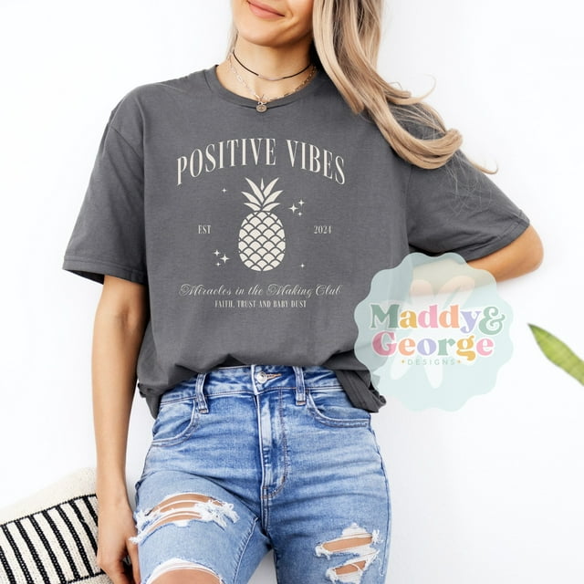 Custom IVF Transfer Day Shirt, Infertility Warrior Shirts, IVF Positive Vibes TShirt, Luck - Ivory - 3XL