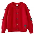 thumbnail image 2 of LOVZFMLL Cardigan pour Filles Industrie Lourde Crocheté à la Main Cardigan Tricoté en Coton Col Rond Veste Chandail pour Enfants 4-5 Ans, 2 of 3