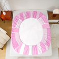 thumbnail image 5 of Manfei Girls Pink Ribbon Bowknot Twin Sheet Sets 3pcs,Geometric Stripes Twin Fitted Sheet Microfiber,Dreamy Princess Breathable Flat Sheet,Microfiber Bedroom Decor, 5 of 7