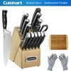 Cuisinart (C77BTR-15P) Triple Rivet Collection 15-Piece Cutlery Block Set with Bamboo Cutting Board and Protective Kitchen Gloves