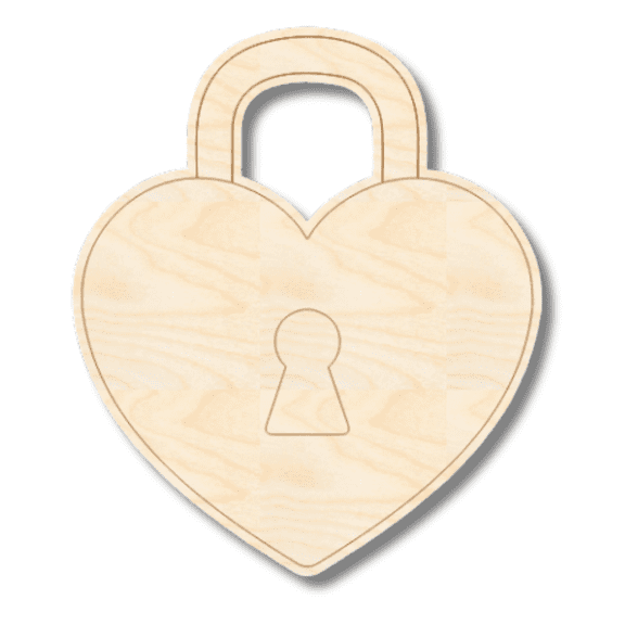 Unfinished Wood Etched Locket Shape 7" / 1/8"