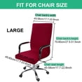 thumbnail image 6 of PiccoCasa Stretchy Office Chair Slipcover Swivel Computer Chair Cover, Burgundy Large, 6 of 6