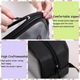 thumbnail image 3 of 3 PCS and 3 Sizes Portable Frosted Transparent Cosmetic Bags, Clear Travel Bags, Clear Waterproof Toiletry Bags, Translucent for Travel, Vacation, Bathroom(Black), 3 of 5