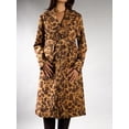 thumbnail image 2 of DARING DIVA Women's Fashionable Animal Print Trench Coat L Brown, 2 of 6
