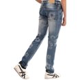thumbnail image 2 of Men's Rhinestone Slim Straight Stretch Denim Jeans - Blue, Waist 32, 2 of 4