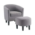 thumbnail image 3 of Convenience Concepts Take a Seat Churchill Accent Chair with Ottoman, Cement Gray Fabric, 3 of 10