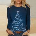 thumbnail image 2 of gakvbuo Christmas Sweatshirt For Women 3/4 Sleeve Work Business Blouse Tunic Tops Crewneck Sports T-Shirts Pullover Sweatshirt For Women Gifts for Christmas, 2 of 6