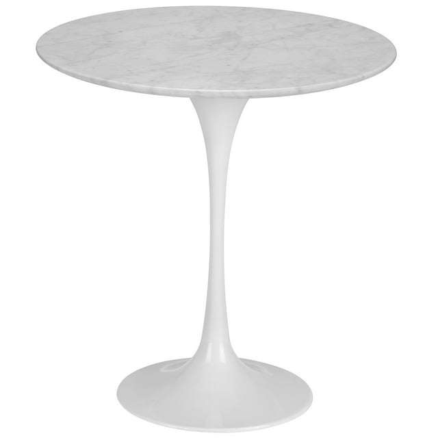 Poly & Bark Daisy 20" Marble Side Table in White Base