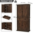 thumbnail image 4 of Uforic 71" Tall Farmhouse Kitchen Pantry Cabinet with Drawer and Adjustable Shelves, Brown Oak, 4 of 9