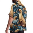 thumbnail image 3 of Platypus Men's Short Sleeve Poplin Shirt, Casual Printed Button Down Top for Summer Beach, Spread Collar Unisex Beach Shirt, 3 of 6