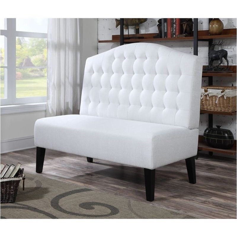 Pemberly Row Fabric Living Room Bench In Ivory Walmart Canada