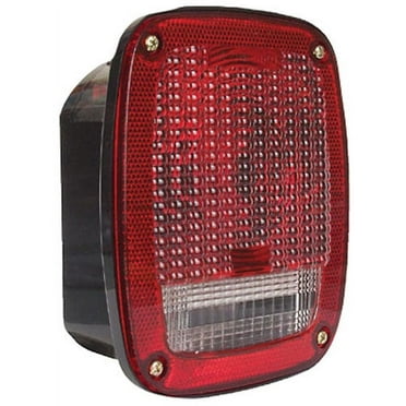 Optronics Stud Mount Combination Taillight - 12VDC combination taillight with black polymer housing. Red stop/turn/taillight with back-up and license plate lights. Replaceable lens and bulb.