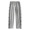 thumbnail image 4 of felwors Women's Split Snap Button Sweatpants High Elastic Waist Straight Leg Loose Pants Joggers Athletic Trousers Grey, XL, 4 of 7