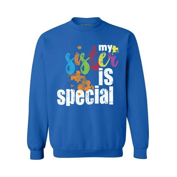 Awkward Styles My Sister Is Special Sweatshirt Autism Awareness Sweater Autism Gifts Sibling Love for Autism Awareness Autism Support Sweater Family Autism Sweatshirt Autism Sweater Men Women