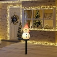 thumbnail image 5 of Uutvery Solar Christmas Snowman Ground Light, Resin Garden Patio Decor with Auto Dusk to Dawn, Waterproof, for Outdoor Ambiance, 5 of 6