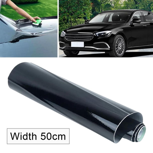 Generic Vinilo Envoltura 1,52 M Negro Accesorios Extraíbles Pegatinas De Coche De PVC Resistentes 50CM