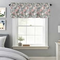 thumbnail image 5 of Spring Flowers Window Valance for Kitchen, Country Watercolor Red White Camellia Floral Green Leaf Blue Rod Pocket Short Curtain for Small Windows, Light Filtering Decorative Valance, 42 x 12 Inch, 5 of 9