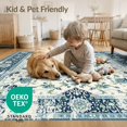 thumbnail image 4 of ODIKA 8'x10' Washable Area Rug Durable, Non-Slip Entryway Vintage Scrolling Botanical Border Decorative Door Orientalisch for Living Room, Under Sectional, Family, 4 of 7