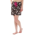 thumbnail image 2 of "Leisureland Floral Cotton Poplin Pajama Lounge Boxer Shorts Black", 2 of 3
