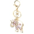 thumbnail image 4 of QIILU Elephant Key Pendant,Elephant Keychain Exquisite Zinc Alloy Jewelry Key Ring Rhinestone Girls Bag Metal Pendant Pink,Keychain, 4 of 8