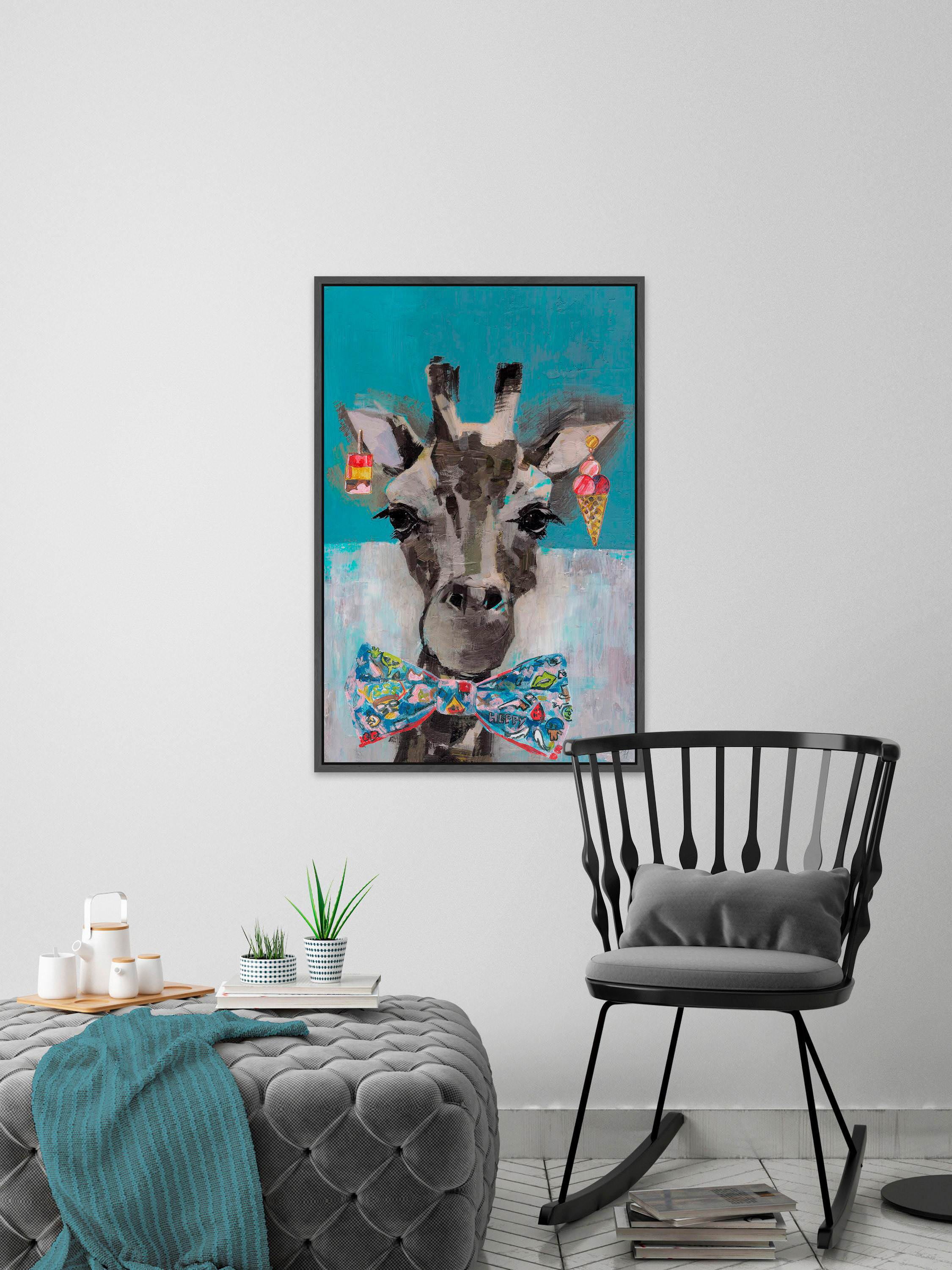Sassy Giraffe Floater Framed Painting Print on Canvas