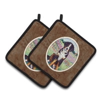 Carolines Treasures 7011PTHD Bernese Mountain Dog Pair of Pot Holders  7.5HX7.5W multicolor