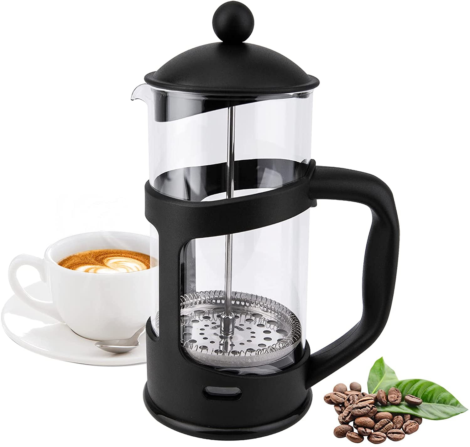 PARACITY French Press Coffee Maker, Mini Coffee Press of 18/8 Stainless  Steel Filter and Heat Resistant Glass, Portable Cold Brew Coffee Maker 12OZ